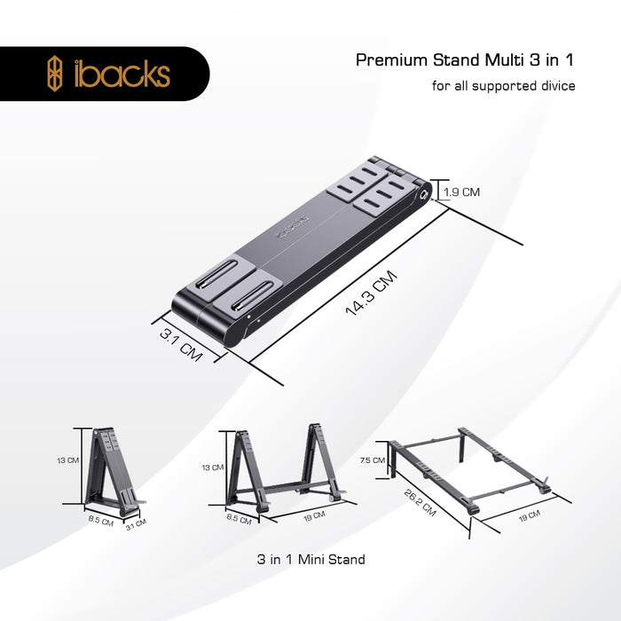 Ibacks Stand Multi 3 in 1 Grey