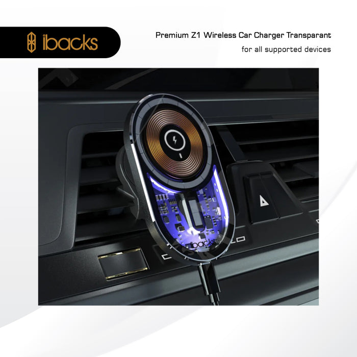 Ibacks Z1 Magsafe Wireless Car Charger Transparant