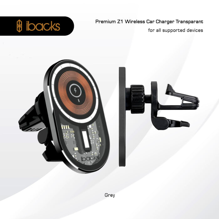 Ibacks Z1 Magsafe Wireless Car Charger Transparant