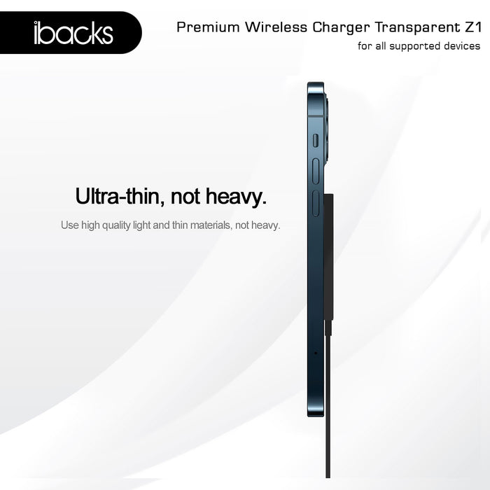 Ibacks Z1 Magsafe Wireless Charger Transparant Grey