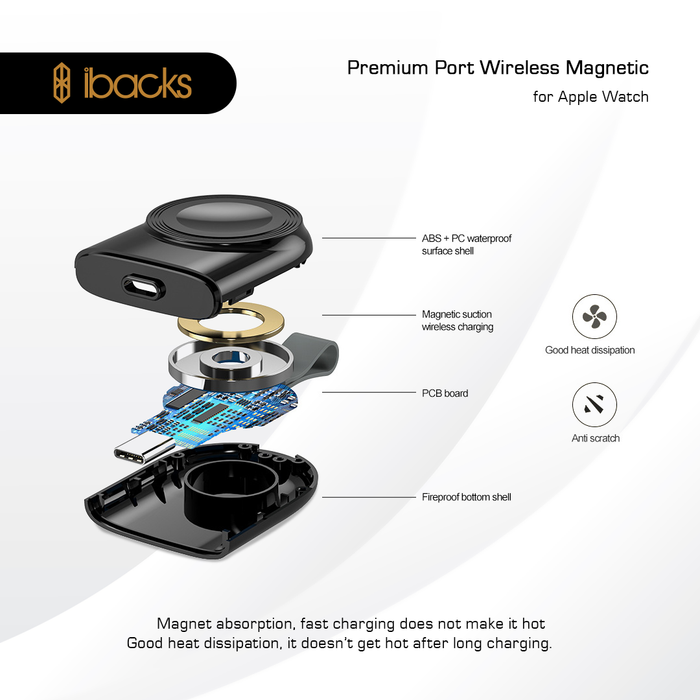 Ibacks Port Wireless Magnetic for Apple Watch