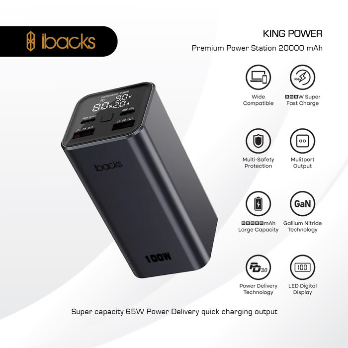 Ibacks king power 20000mah Black