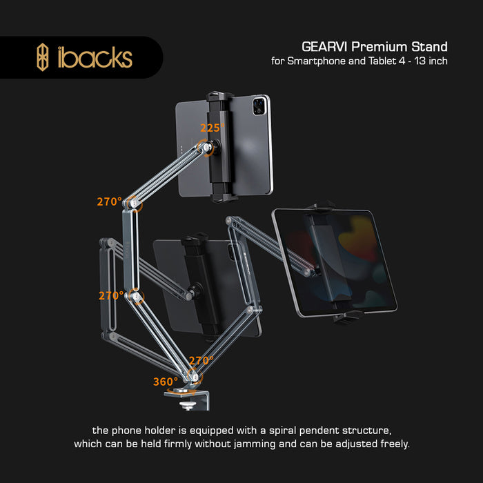 Ibacks Gearvi Stand For Smartphone & Tablet 4Inch -13Inch